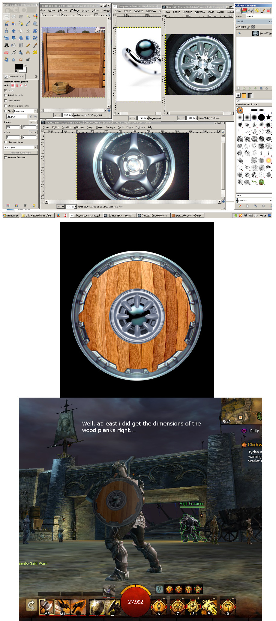User Serge Yseron attempting to make a buckler.jpg