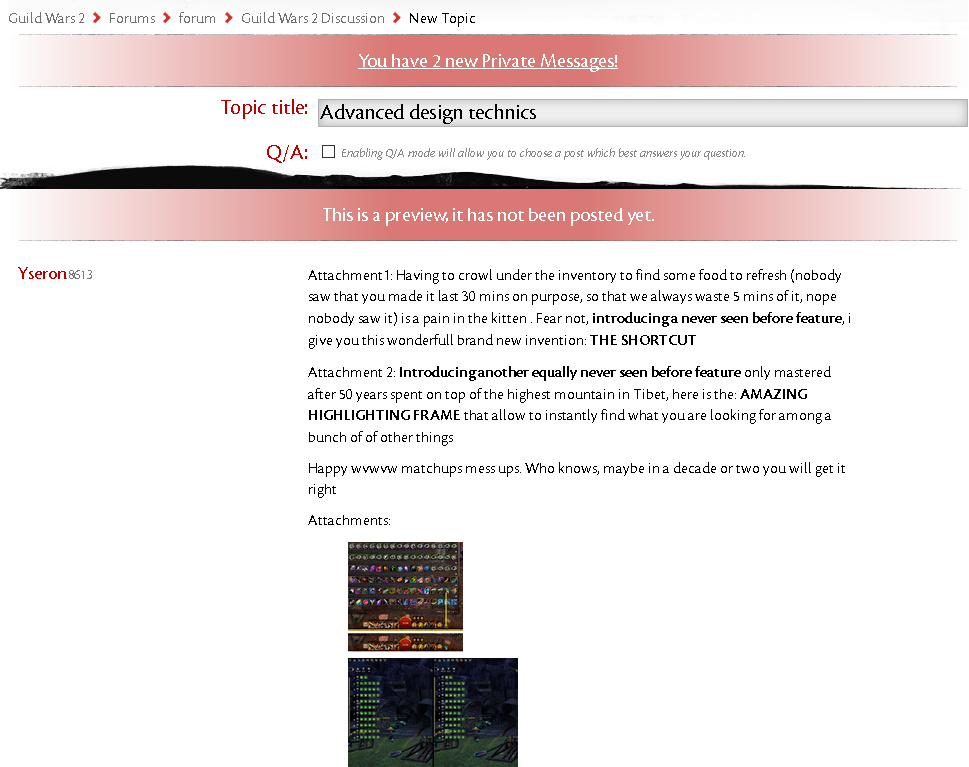 User Serge Yseron suggestions forum post.jpg