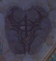 Carved into the floor of the Temple of Kormir during their desecration.