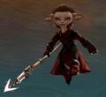 Wielding a Dark Asuran Harpoon.