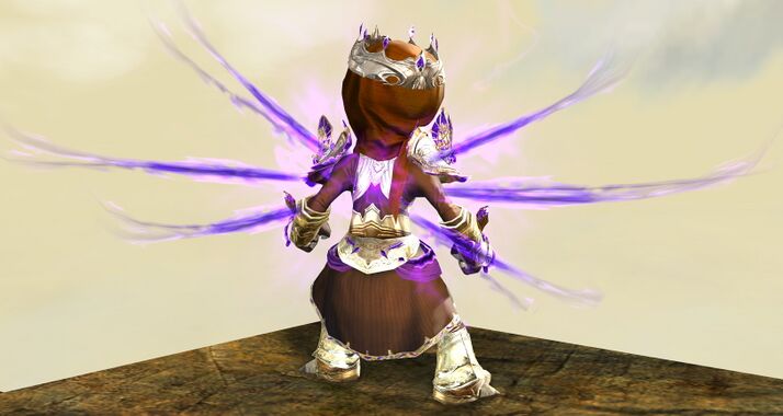 Back view in combat stance
