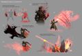 Concept art for Berserk, Wild Blow, and Blaze Breaker