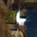 Alternatively, rather than run down the branch, try the following tricky series of jumps to skip to the second-to-last step. You need to reach the far spark within the building, not the one immediately visible in this image.