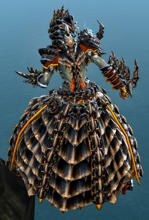 Back view in combat stance