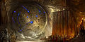 Concept art of the Chantry of Secrets, featuring the Order Threat Assessment Board