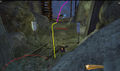Approaching first web jump. (shown in pink)