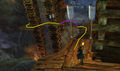 Approaching sixth and last web leap. Ramp down on other side leads to finish. (edited to add mission flags)