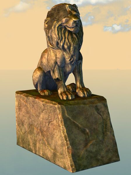 File:Distressed Lion Statue.jpg