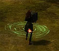 Player placing a blueprint in the battlefield.