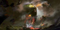 Confessor's Stronghold loading screen with the exploding Maguuma Bloodstone.