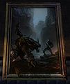 A painting of a charr and a human fighting with New Krytan text for "Lord Beetlestone".
