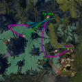 First route to the chest, using gliding and the Springer