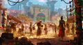 Concept art of a Canthan settlement.