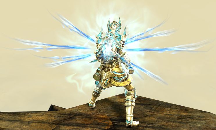 Back view in combat stance