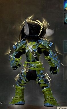 Back view in combat stance