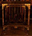 Armor display case containing Studded Plate Helm, Studded Plate Gauntlets and Avenger's Shoulderplates.