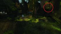 * In the bushes on the platform midway through the jumping puzzle.