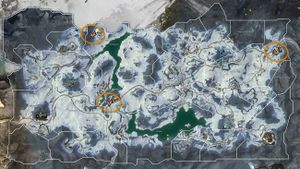 Snowden Drifts: At Hrothgar's Pass, Hunter's Pitfalls, and Isenfall Lake.