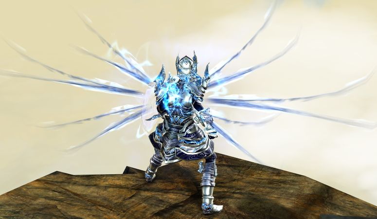 Back view in combat stance