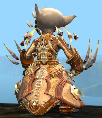 Back view in combat stance