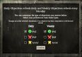 Selection of the game modes for the objectives.