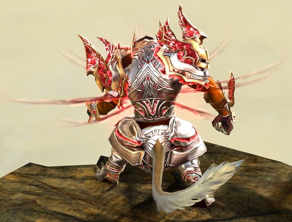 Back view in combat stance
