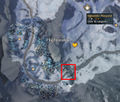 Map showing the location for the Scenic Vantage Point in Highpeaks and the nearest waypoint.