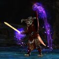 Casting a leap to summon an illusion.