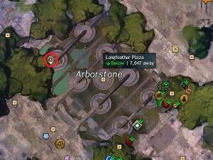 Map of Arborstone Diver achievement.
