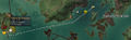 Map showing a direct route to the fish.