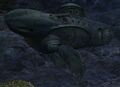 The S S Cuttlefish as seen before breaking through a wall.