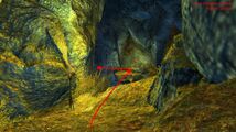 Jump or fly across to the ledge.