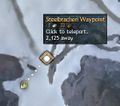 Map showing path to the runestone from nearest waypoint.