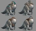 Concept art of various quaggans.