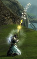 Flower trails on projectiles.