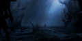 Heitor's Gate concept art showing twisted Nayosian landscape.