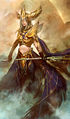 Concept art of Dwayna's avatar by Kekai Kotaki.