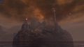 The lighthouse burns during the attack on Lion's Arch.