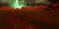 Finding Balance loading screen depicting the area around the Janthir Bloodstone's crater.