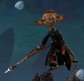 Wielding a Dark Asuran Speargun.