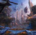 Pact airships above Lion's Arch.
