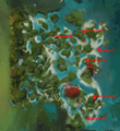 Locations of the items required for collection