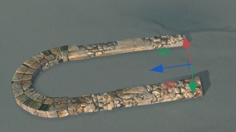 Existing decoration with random scale and rotation. (Arrow manipulators are in local mode)