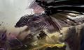Concept art of Almorra Soulkeeper and Kralkatorrik by Levi Hopkins.
