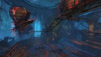 Aetherships docked in the Aetherblade Shipyard in Twilight Arbor.