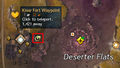 Map showing the location of the Scenic Vantage Point and the nearest waypoint in Deserter Flats, Blazeridge Steppes