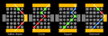 Floor pattern, showing the safest and fastest routes depending on the starting square