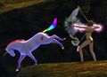 The unicorn projectile of The Dreamer upon being fired.