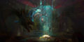 Precocious Aurene loading screen with Aurene and the Commander.