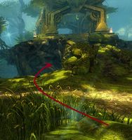 Just go down here and the mask will be underground, near a Speed Boost Mushroom.